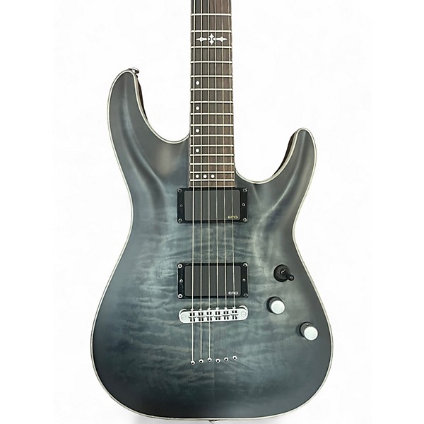 Used Schecter Guitar Research C1 Platinum Trans Black Solid Body Electric Guitar