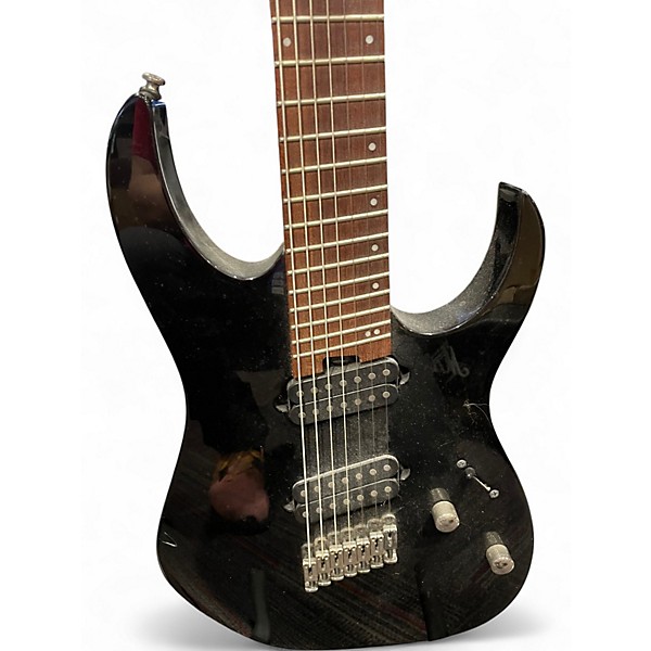 Used Ibanez RGMS7 Black Solid Body Electric Guitar