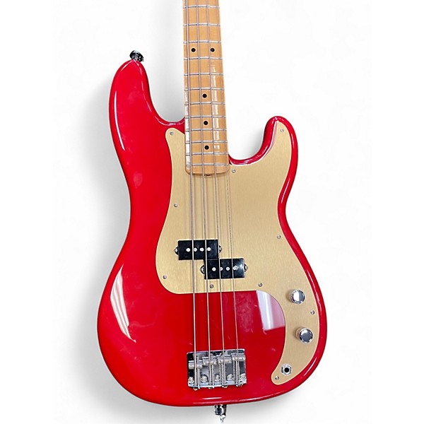 Used Fender Vintera 50s Precision Bass Red Electric Bass Guitar