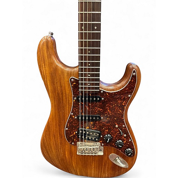 Used ESP Custom Koa Strat Brown Solid Body Electric Guitar