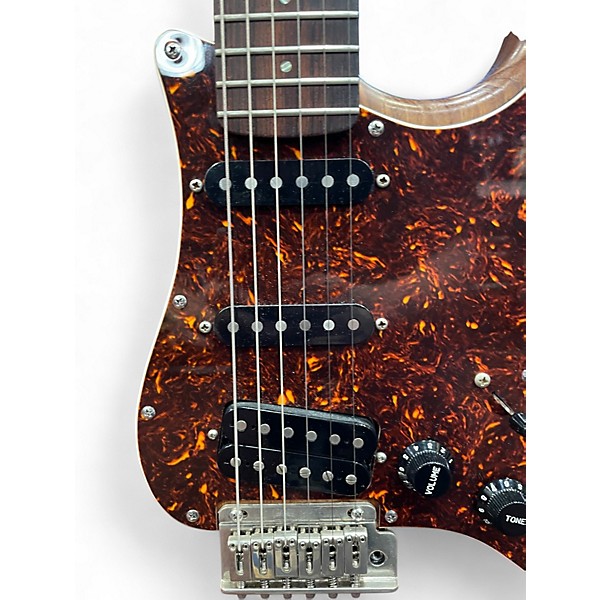 Used ESP Custom Koa Strat Brown Solid Body Electric Guitar