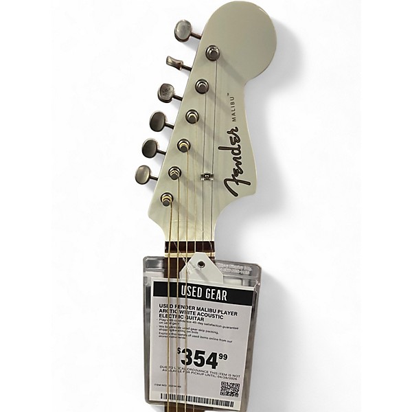 Used Fender MALIBU PLAYER Arctic White Acoustic Electric Guitar