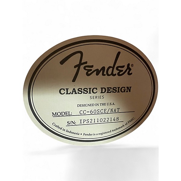 Used Fender CC60SCE Brown Acoustic Electric Guitar