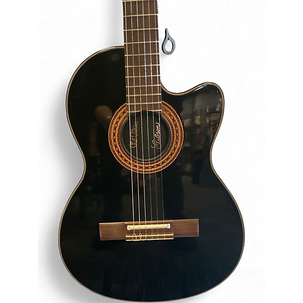 Used Gibson CHET ATKINS NYLON CE Black Classical Acoustic Electric Guitar