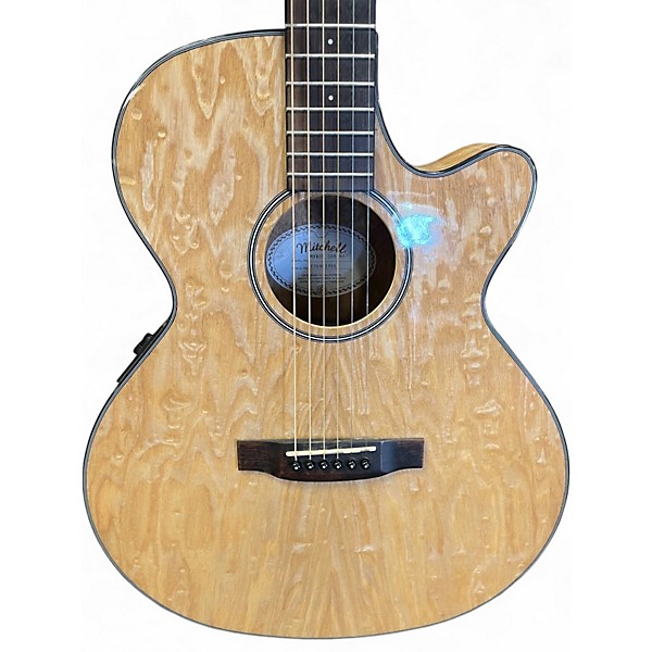 Used Mitchell MX400 QAB EXOTIC Natural Acoustic Electric Guitar