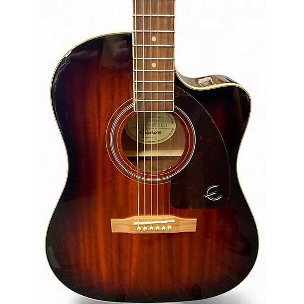 Used Epiphone AJ220SCE Tobacco Burst Acoustic Electric Guitar