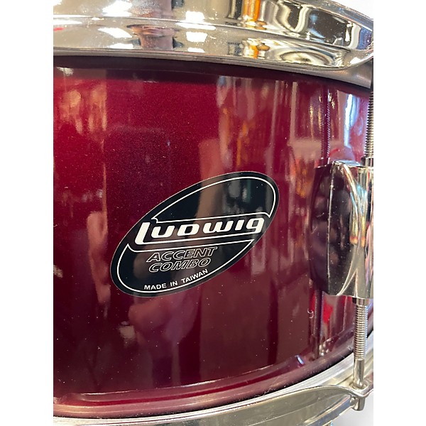 Used Ludwig 5 Piece Accent Red Drum Kit