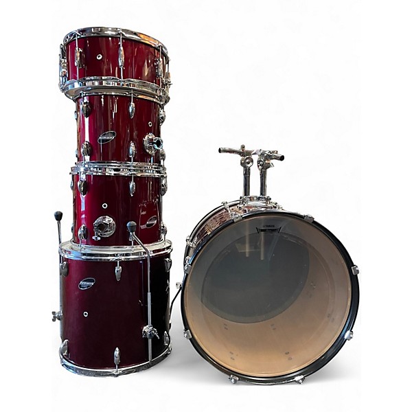 Used Ludwig 5 Piece Accent Red Drum Kit