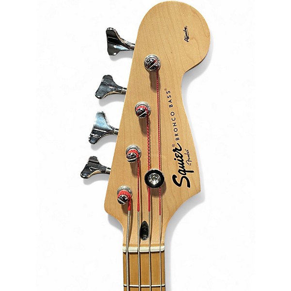 Used Squier Bronco Black Electric Bass Guitar