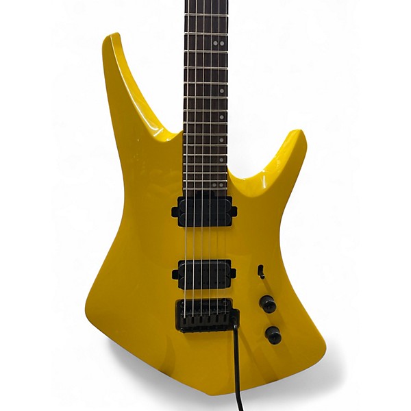 Used Sterling by Music Man KAIZEN Graffiti Yellow Solid Body Electric Guitar