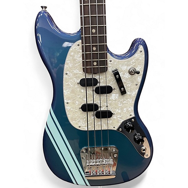 Used 2025 Fender Bass VI burgundy burst with racing stripe Electric Bass Guitar