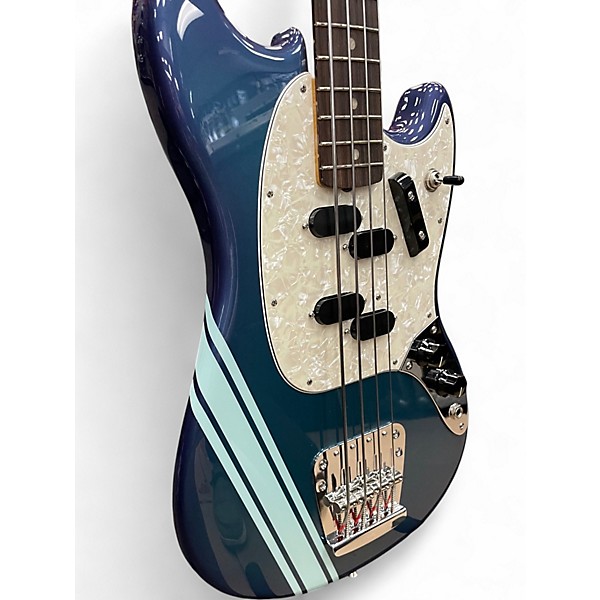 Used 2025 Fender Bass VI burgundy burst with racing stripe Electric Bass Guitar