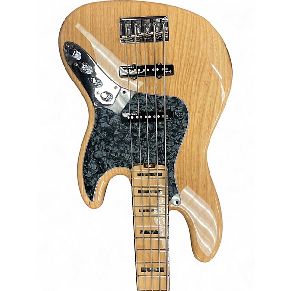 Used 2018 Fender American Elite Jazz Bass 5 String Natural Electric Bass Guitar