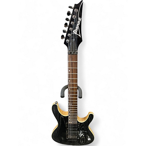 Used Ibanez S570AH Trans Black Solid Body Electric Guitar