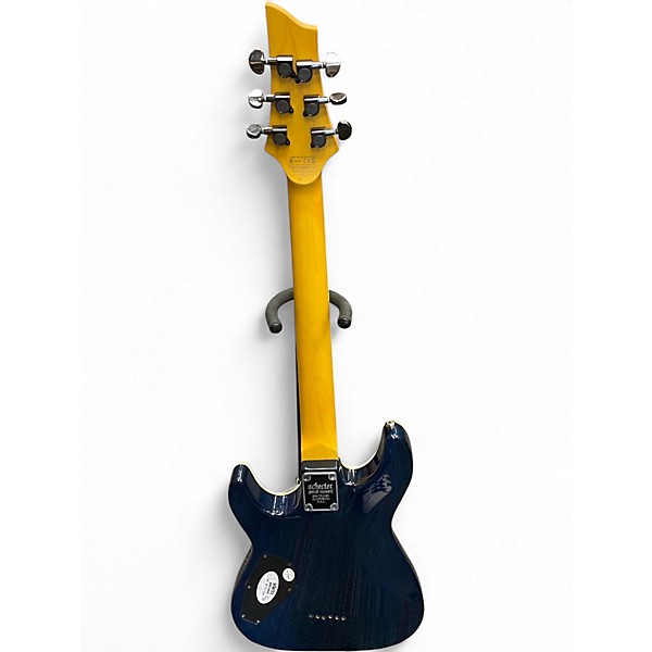 Used Schecter Guitar Research Omen Extreme 6 Blue Burst Solid Body Electric Guitar