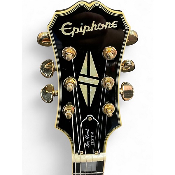 Used Epiphone Les Paul Custom Black Solid Body Electric Guitar