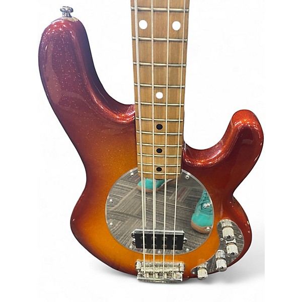 Used Ernie Ball Music Man Stingray 4 String orange sparkle Electric Bass Guitar