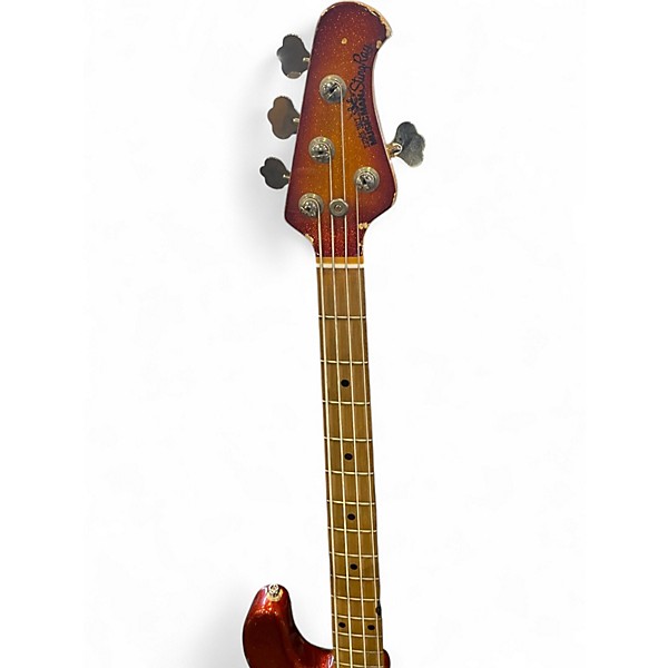 Used Ernie Ball Music Man Stingray 4 String orange sparkle Electric Bass Guitar