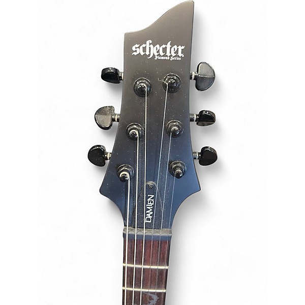 Used Schecter Guitar Research Damien 6 Black Solid Body Electric Guitar