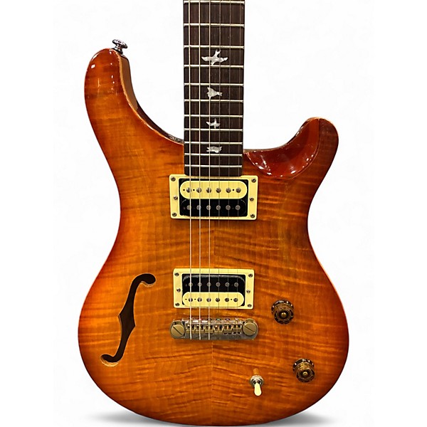 Used PRS SE Custom 22 Semi-Hollowbody Orange Hollow Body Electric Guitar