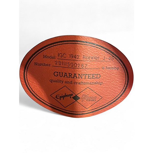 Used Epiphone INSPIRED BY GIBSON CUSTOM 1942 BANNER Tobacco Sunburst Acoustic Electric Guitar