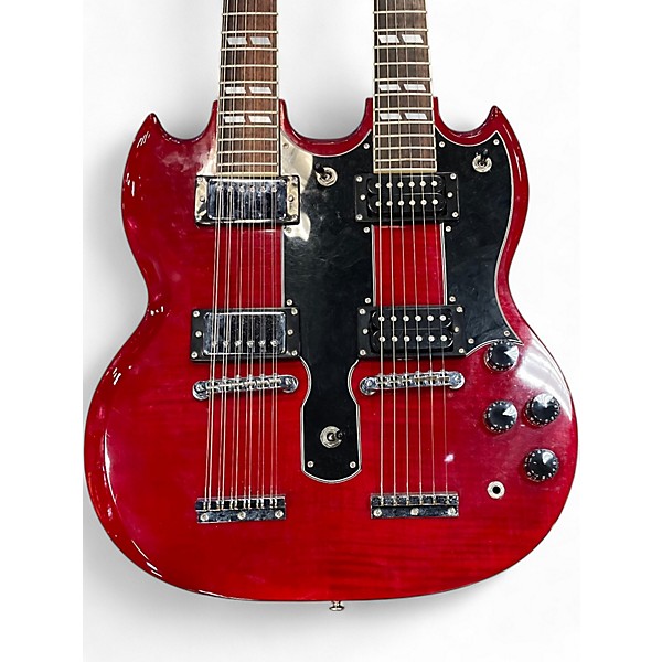 Used Epiphone G1275 Double Neck Cherry Solid Body Electric Guitar