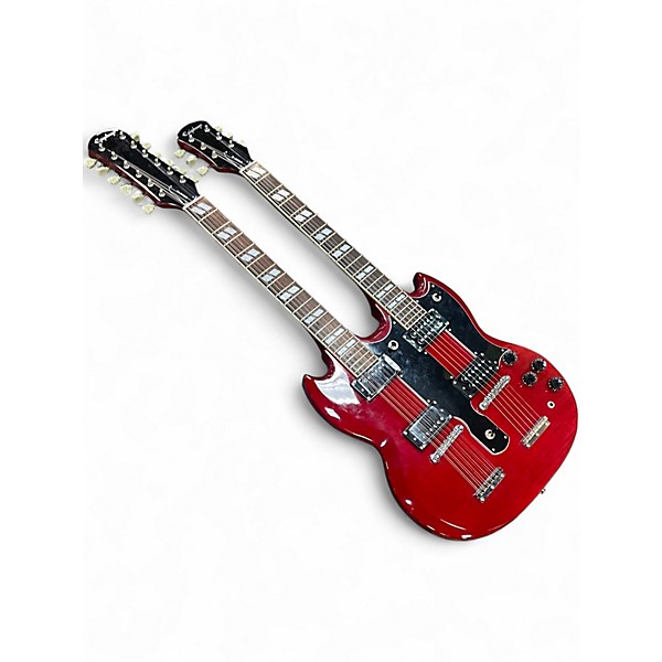 Used Epiphone G1275 Double Neck Cherry Solid Body Electric Guitar