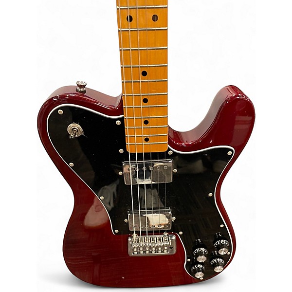 Used Partscaster Telecaster Deluxe Wine Red Solid Body Electric Guitar