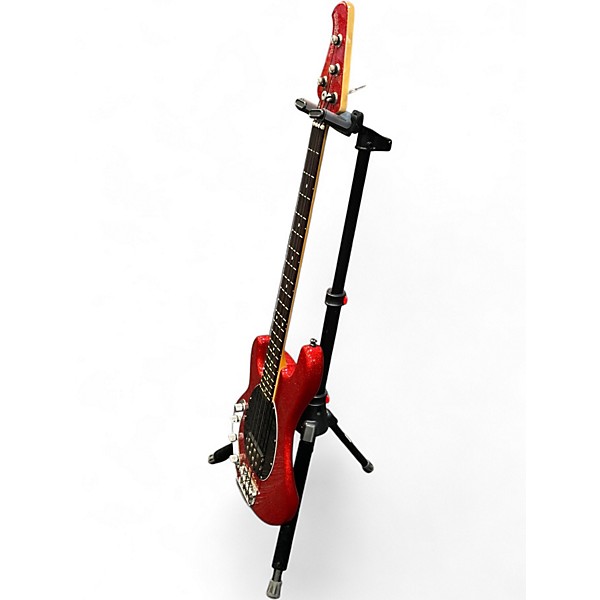 Used Ernie Ball Music Man Stingray 4 Left Handed Red Sparkle Electric Bass Guitar