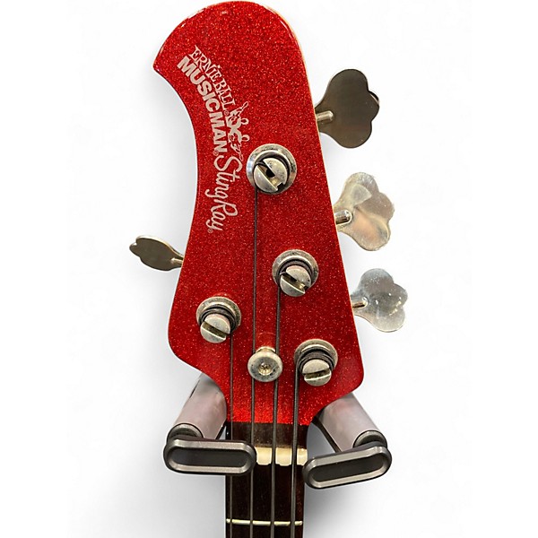 Used Ernie Ball Music Man Stingray 4 Left Handed Red Sparkle Electric Bass Guitar