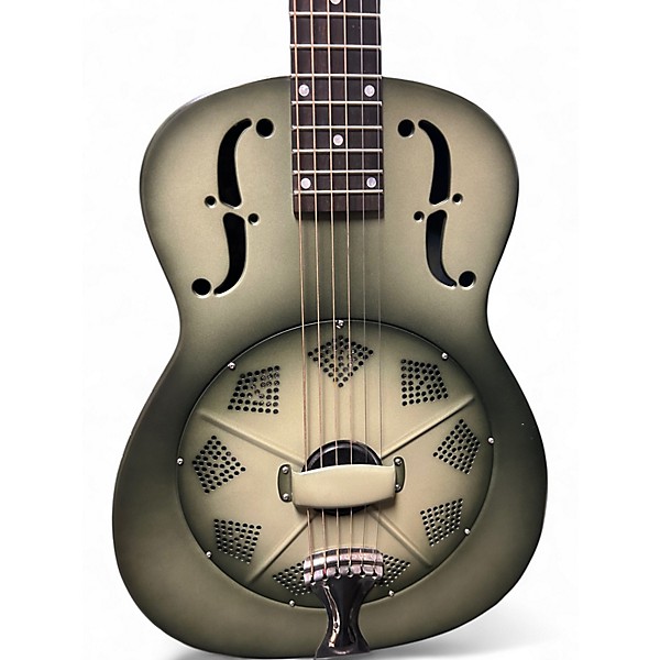 Used National NRP Green Acoustic Electric Guitar