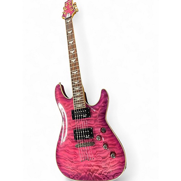 Used Schecter Guitar Research Omen Extreme 6 Pink Solid Body Electric Guitar