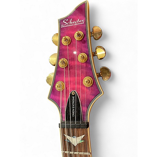 Used Schecter Guitar Research Omen Extreme 6 Pink Solid Body Electric Guitar