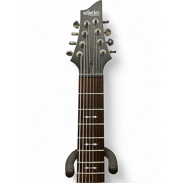 Used Schecter Guitar Research Damien Elite 8 String Black Solid Body Electric Guitar