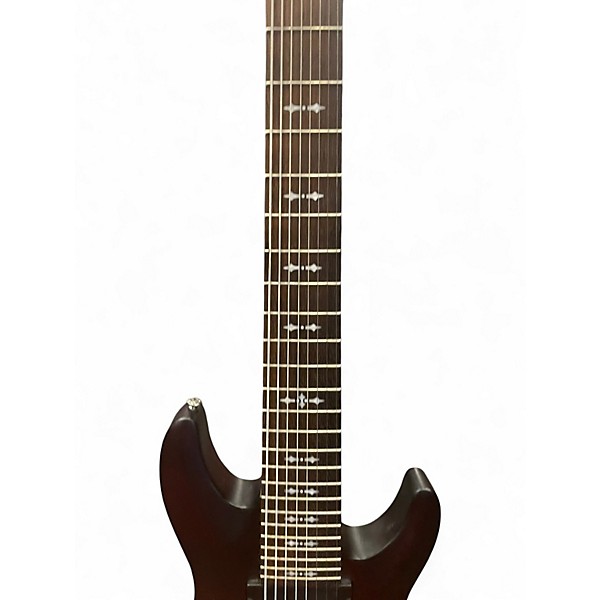 Used Schecter Guitar Research Damien Elite 8 String Black Solid Body Electric Guitar