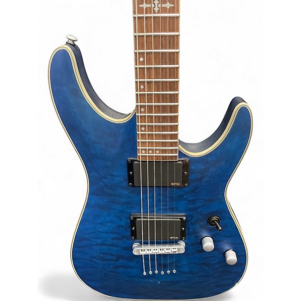 Used Schecter Guitar Research C1 Platinum Trans Blue Solid Body Electric Guitar