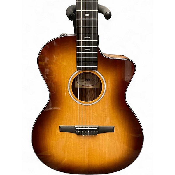 Used Taylor Sunset Blvd 214CE-N plus 2 Tone Sunburst Classical Acoustic Electric Guitar