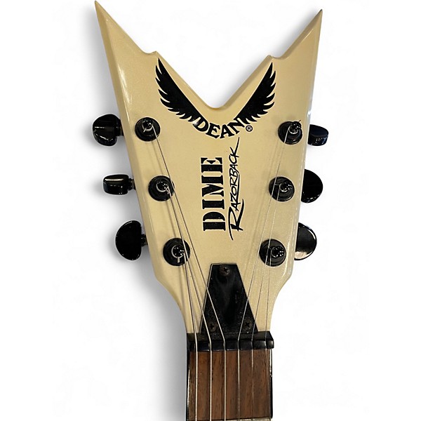 Used Dean Dime Razorback V Cream Solid Body Electric Guitar