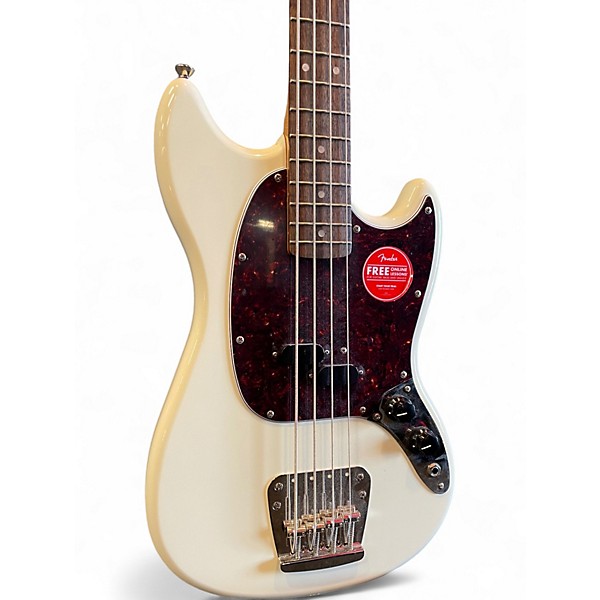 Used Squier Classic Vibe 60s Mustang Bass Olympic White Electric Bass Guitar