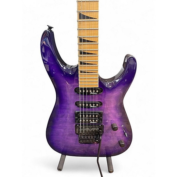 Used Jackson JS34Q Dinky transparent purple Solid Body Electric Guitar