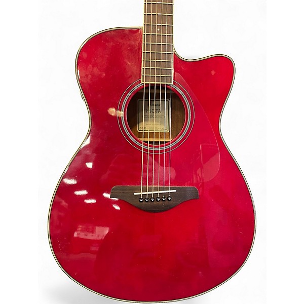 Used Yamaha FSC-TA TransAcoustic Concert Cutaway Ruby Red Acoustic Electric Guitar