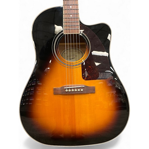 Used Epiphone J54EC 3 Tone Sunburst Acoustic Electric Guitar