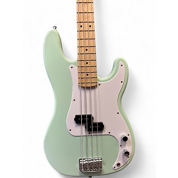Used Squier Precision Bass Surf Green Electric Bass Guitar