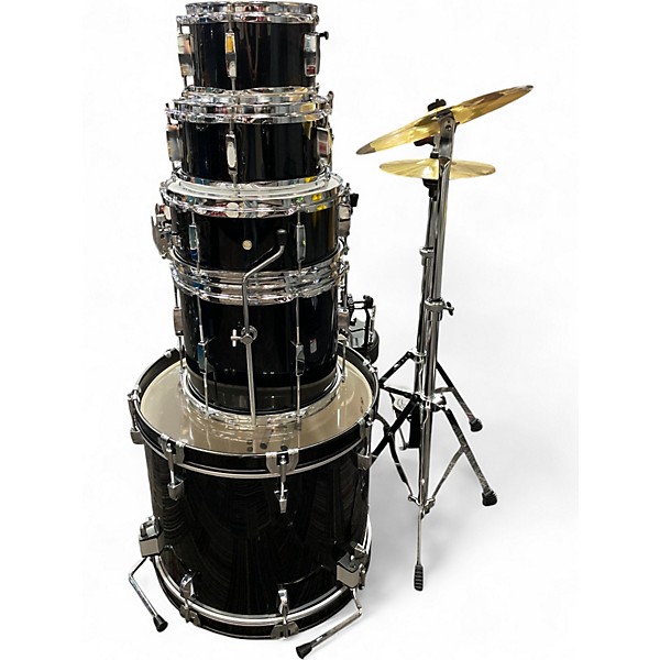 Used Sound Percussion Labs 5 Piece Junior Kicker W/Cymbals and Hardware Black Drum Kit