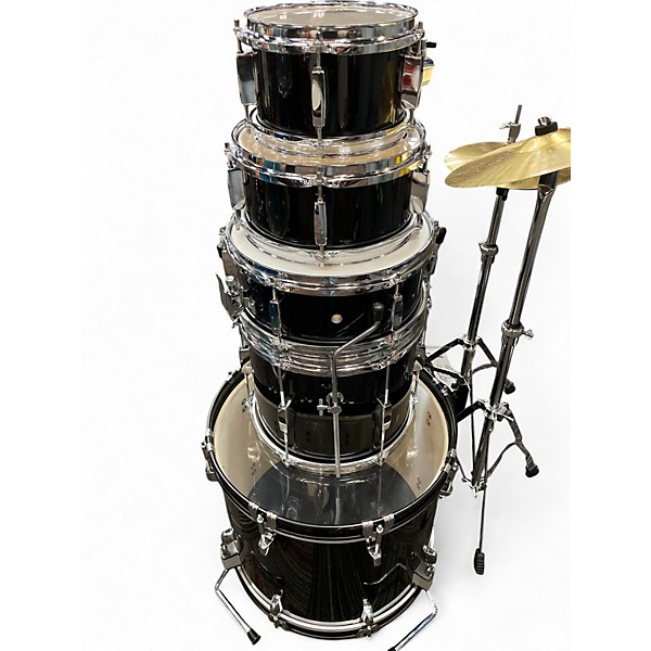 Used Sound Percussion Labs 5 Piece Junior Kicker W/Cymbals and Hardware Black Drum Kit