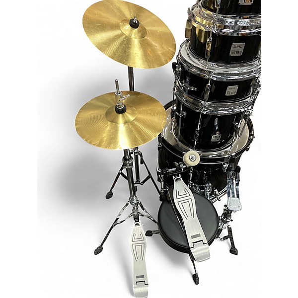 Used Sound Percussion Labs 5 Piece Junior Kicker W/Cymbals and Hardware Black Drum Kit