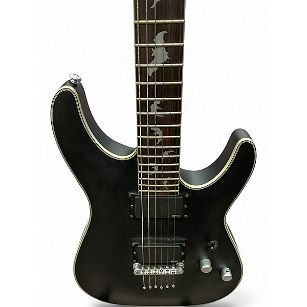 Used Schecter Guitar Research Damien Platinum 6 Black Solid Body Electric Guitar