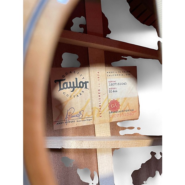 Used Taylor 314CE V-Class Natural Acoustic Electric Guitar