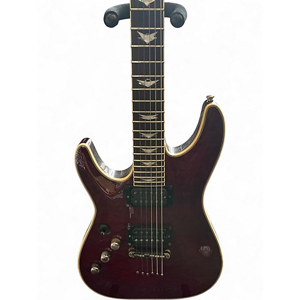 Used Schecter Guitar Research Omen Extreme 6 Left Handed Black Cherry Electric Guitar