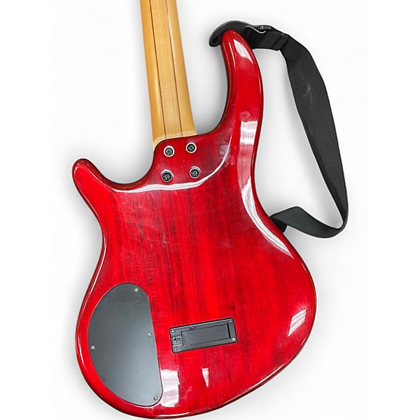 Used Dean Edge 5 String EMG Trans Red Electric Bass Guitar